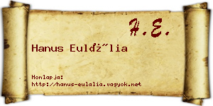 Hanus Eulália névjegykártya